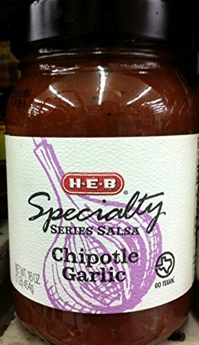 HEB Specialty Series Salsa 16oz Glass Jar (Pack of 4) Select Flavor Below (Chipotle Garlic - Medium)