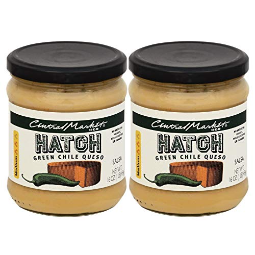 Central Market HEB Salsa 16 Oz (Pack of 2) (Hatch Green Chili Queso - Medium)