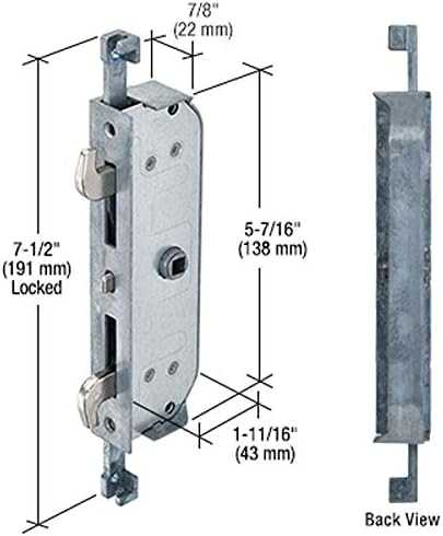 Sliding Patio Door Mortise Lock Durable Security Lock for Home Improvement NA230-002