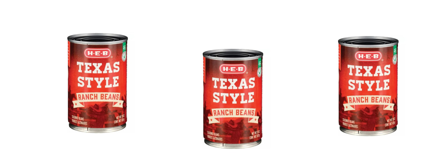 H-E-B Beans 15oz - 3 cans (Texas Ranch Style)