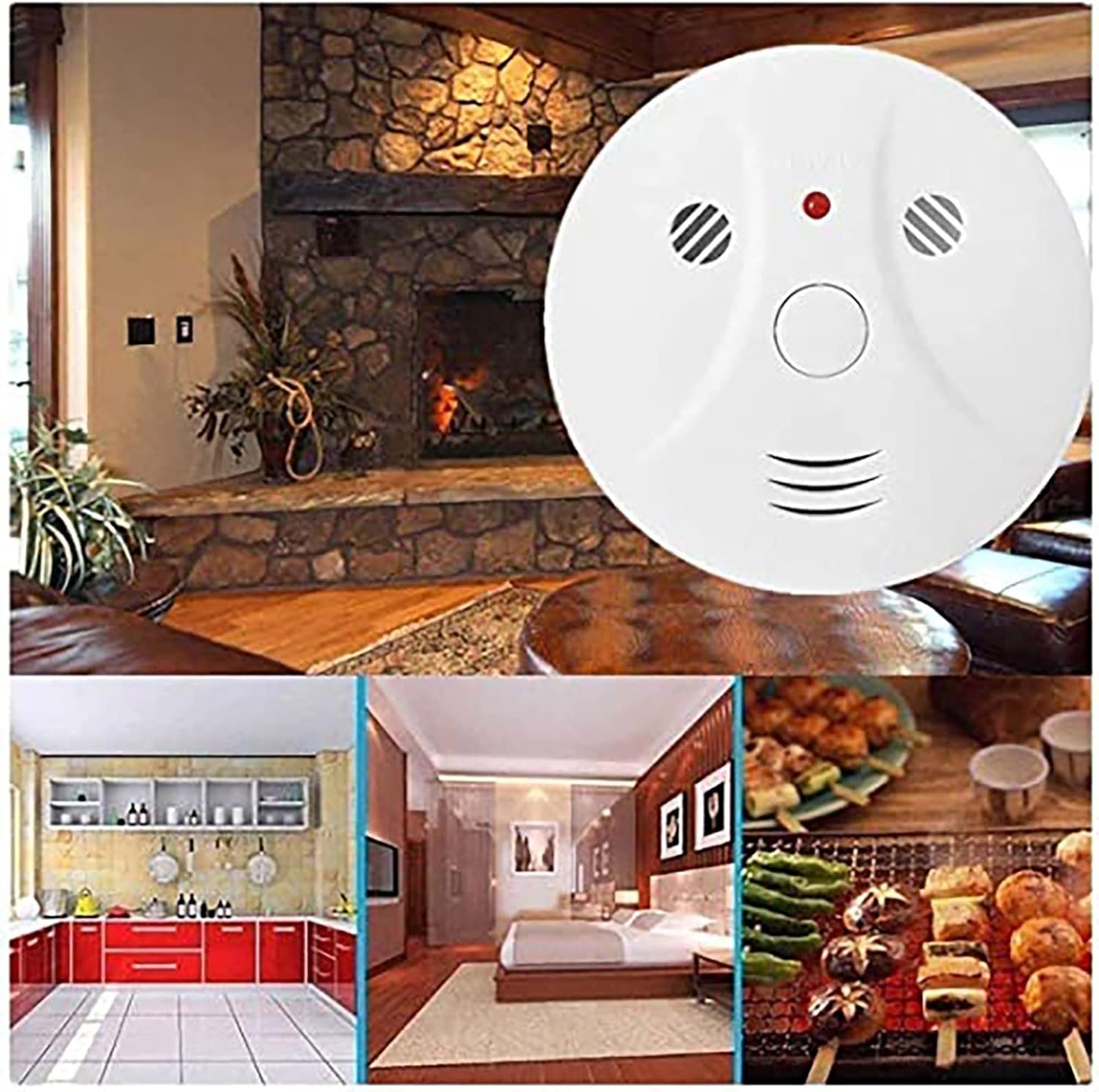 4 Pack Smoke Carbon Monoxide Detector Battery Operated Portable Fire Alarm Home Kitchen