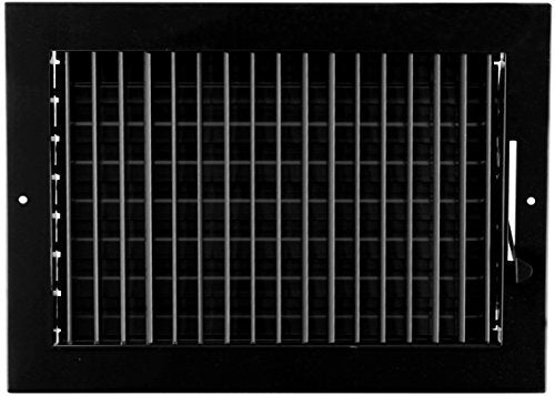 HVAC Premium 12in X 8in Adjustable Air Supply Diffuser Black Grille Register