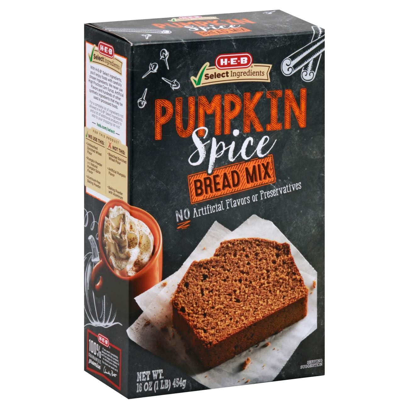 H-E-B Pumpkin Spice Bread Baking Mix - Quick & Easy Fall Treat, No Artificial Flavors or Preservatives (Pack of 3)