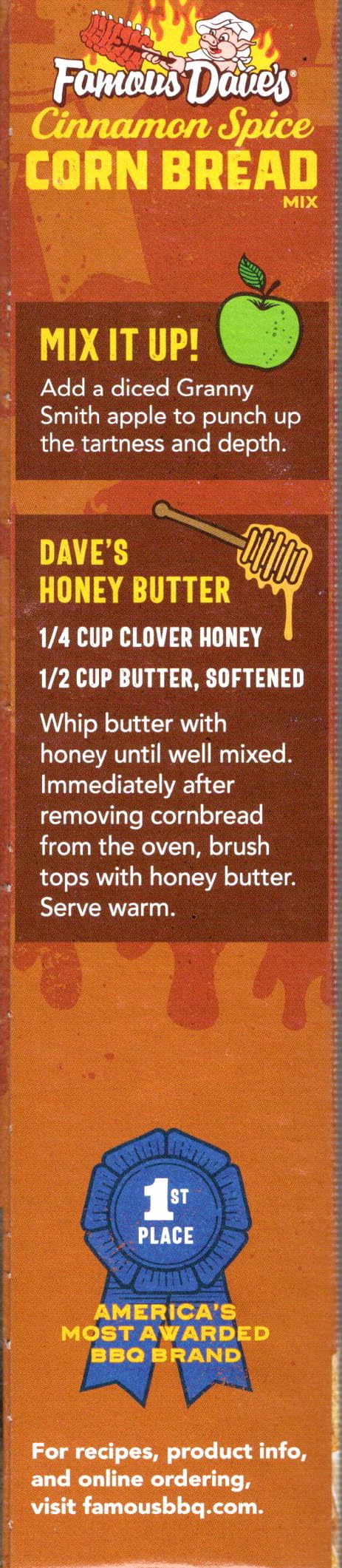 Famous Dave's Cinnamon Spice Corn Bread Mix 15 Ounce (2 Pack)