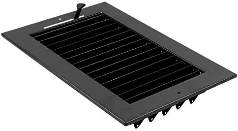 HVAC Premium 12in X 8in Adjustable Air Supply Diffuser Black Grille Register