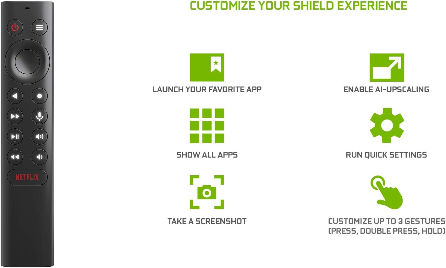 NVIDIA SHIELD Remote Voice Search Motion Activated Backlit Buttons Customizable Menu IR Blaster TV Control NA270-002