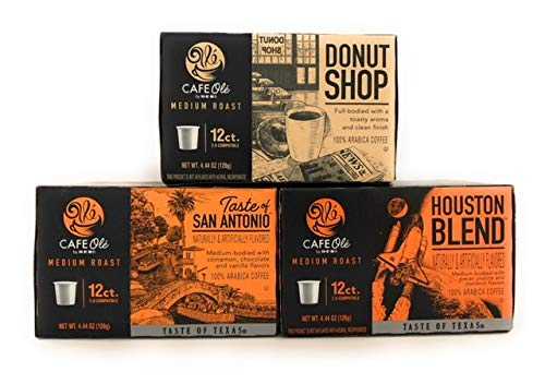 Cafe Ole Gourmet Coffee Cups Assortment 12ct Houston Blend Donut Shop San Antonio HB311-024