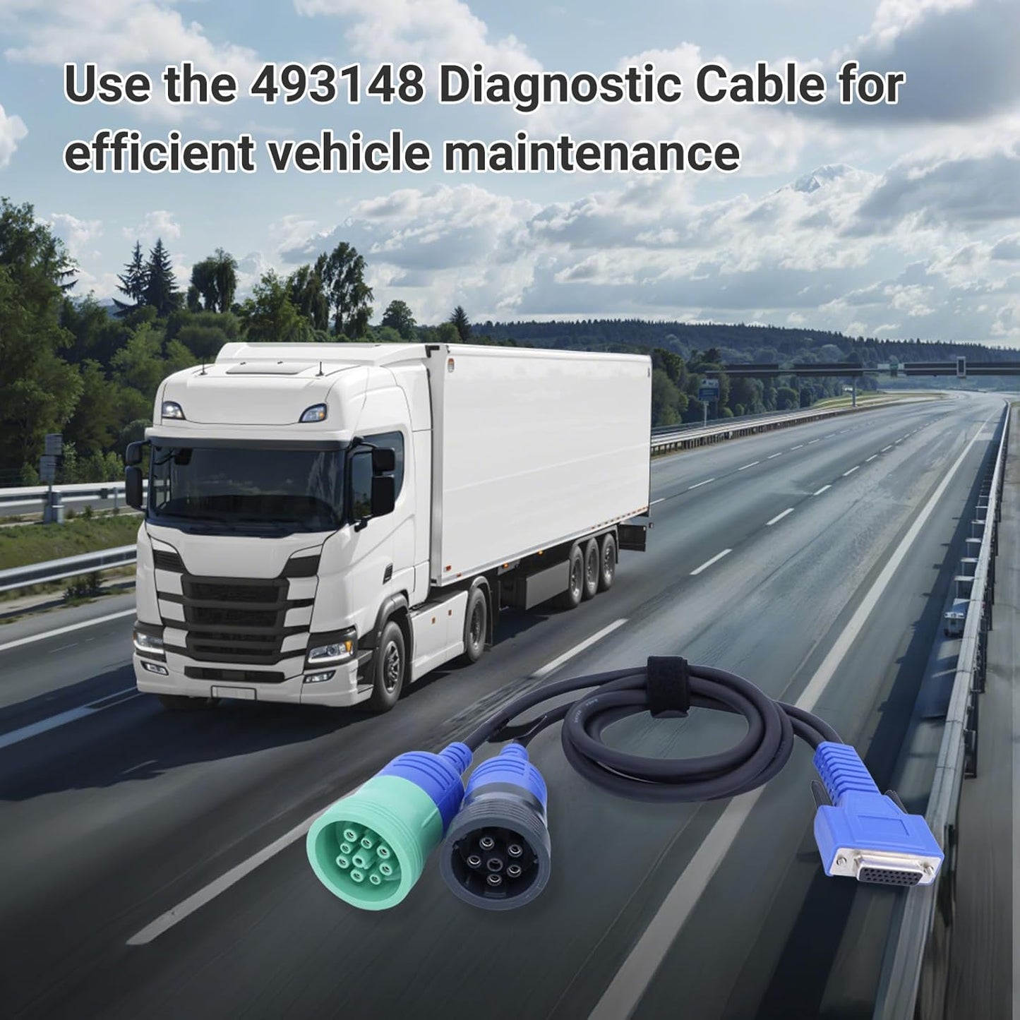 DB26 Nexiq 493148 Diagnostic Cable 6/9-Pin Cummins Adapter for Trucks