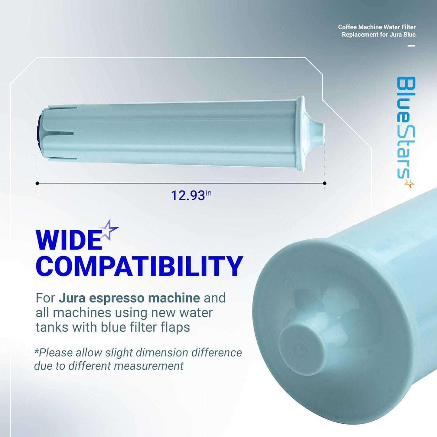 BlueStars Pack of 3 Coffee Machine Water Filter Compatible with Jura Espresso Machines NA232-002