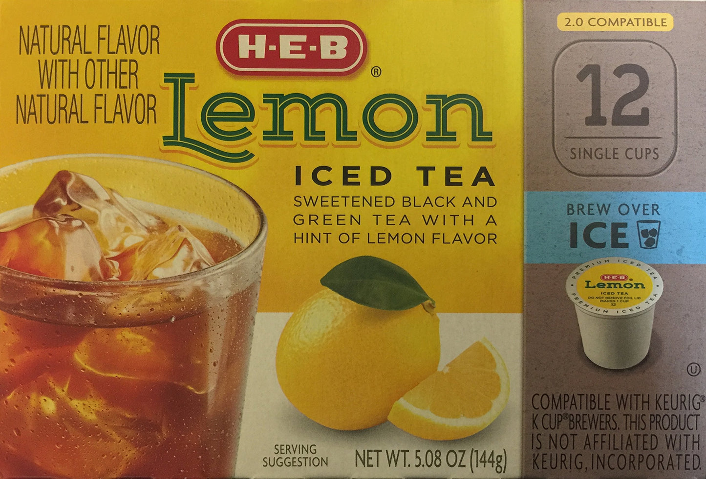 HEB Lemon Iced Tea 12 single cup