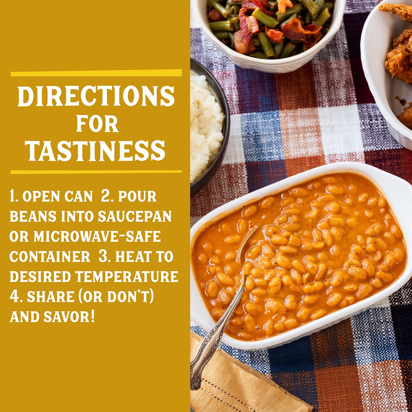 SERIOUS Bean Co Carolina Gold BBQ Beans, Fully Cooked, Plant-Based Canned Beans, Vegan Beans, Ready to Serve Beans, 6-Pack of 15.75 Oz. Cans
