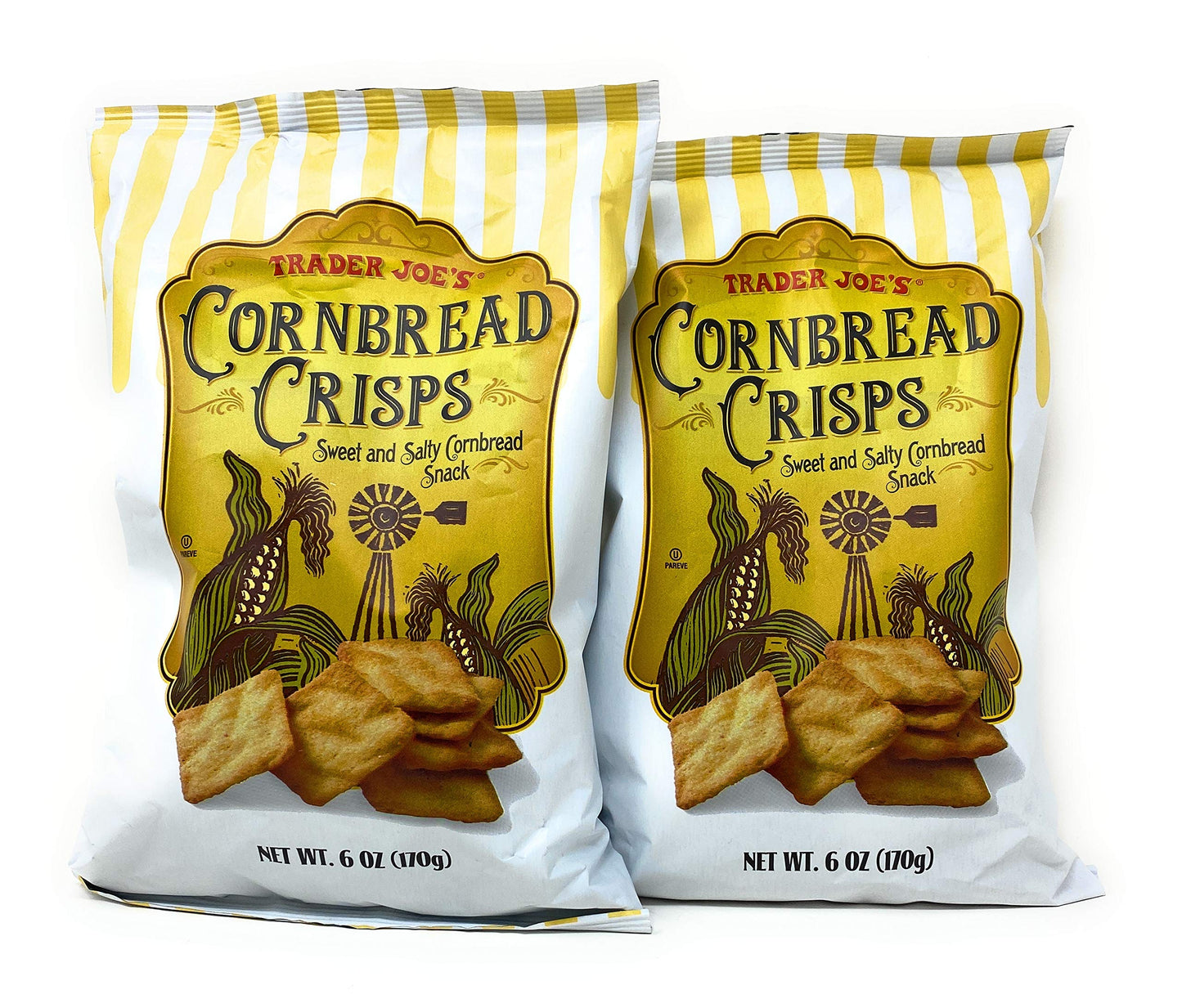 Trader Joe's - Cornbread Crisps - Sweet and Salty Snack 6oz (2 Bags)