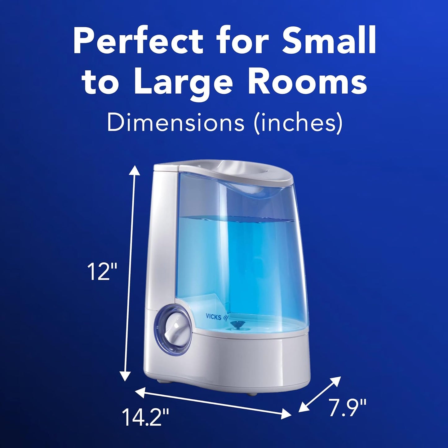 Vicks Warm Mist Humidifier for Bedroom Home Large Room Cough Congestion Allergies