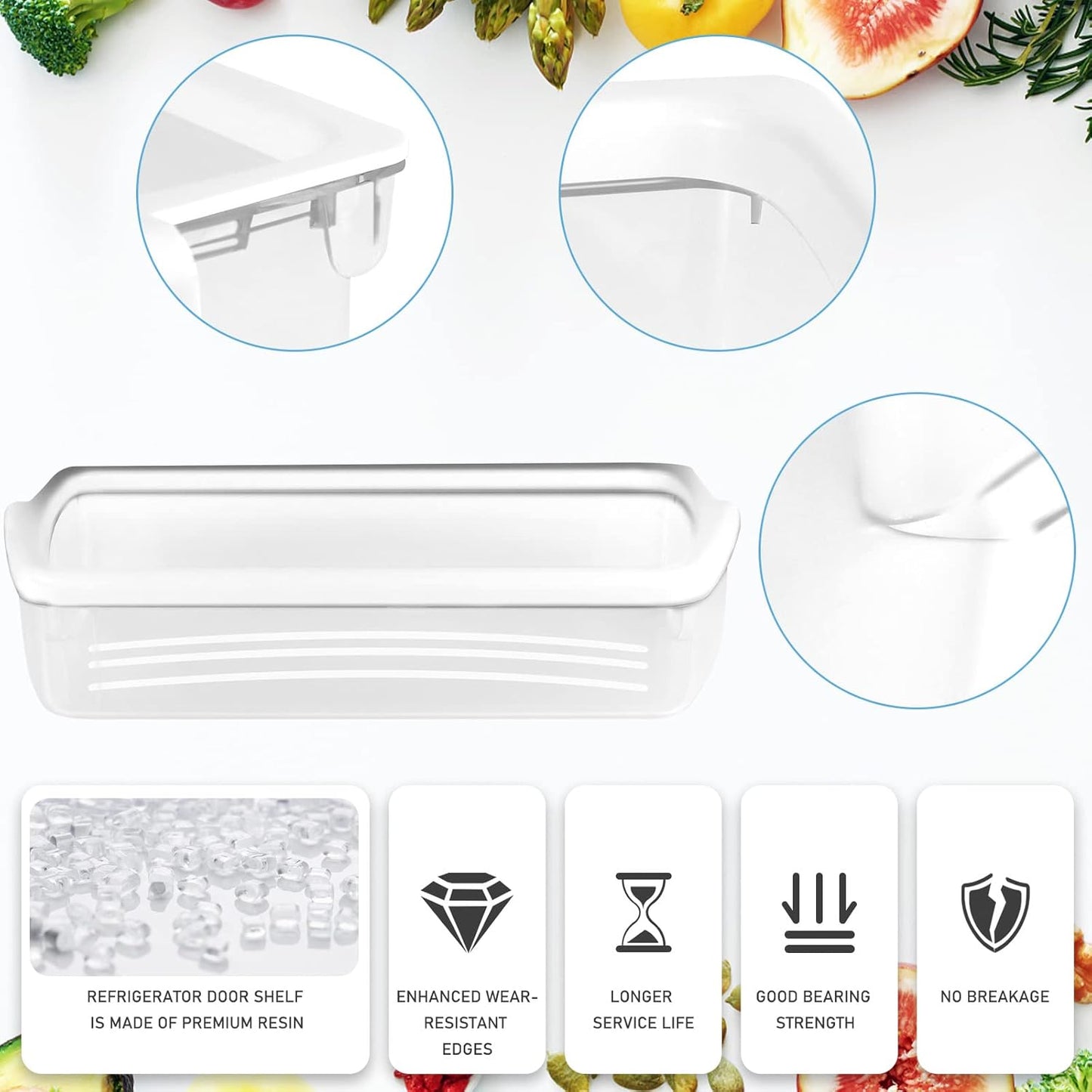 2-Pack for Whirlpool Refrigerator Door Bin Basket Shelf WPW10321304 AP6019471