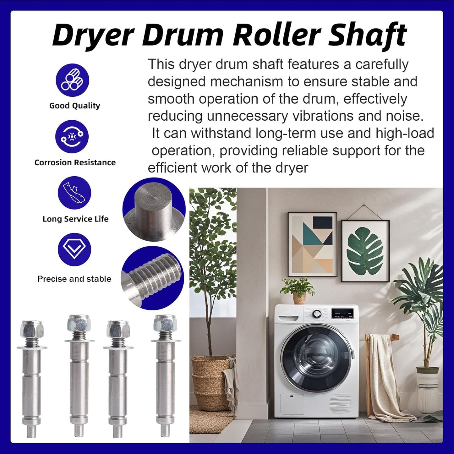 W10359269 Dryer Shaft Kit for Whirlpool Crosley Drum Roller Replaces W10359270 AP6020386