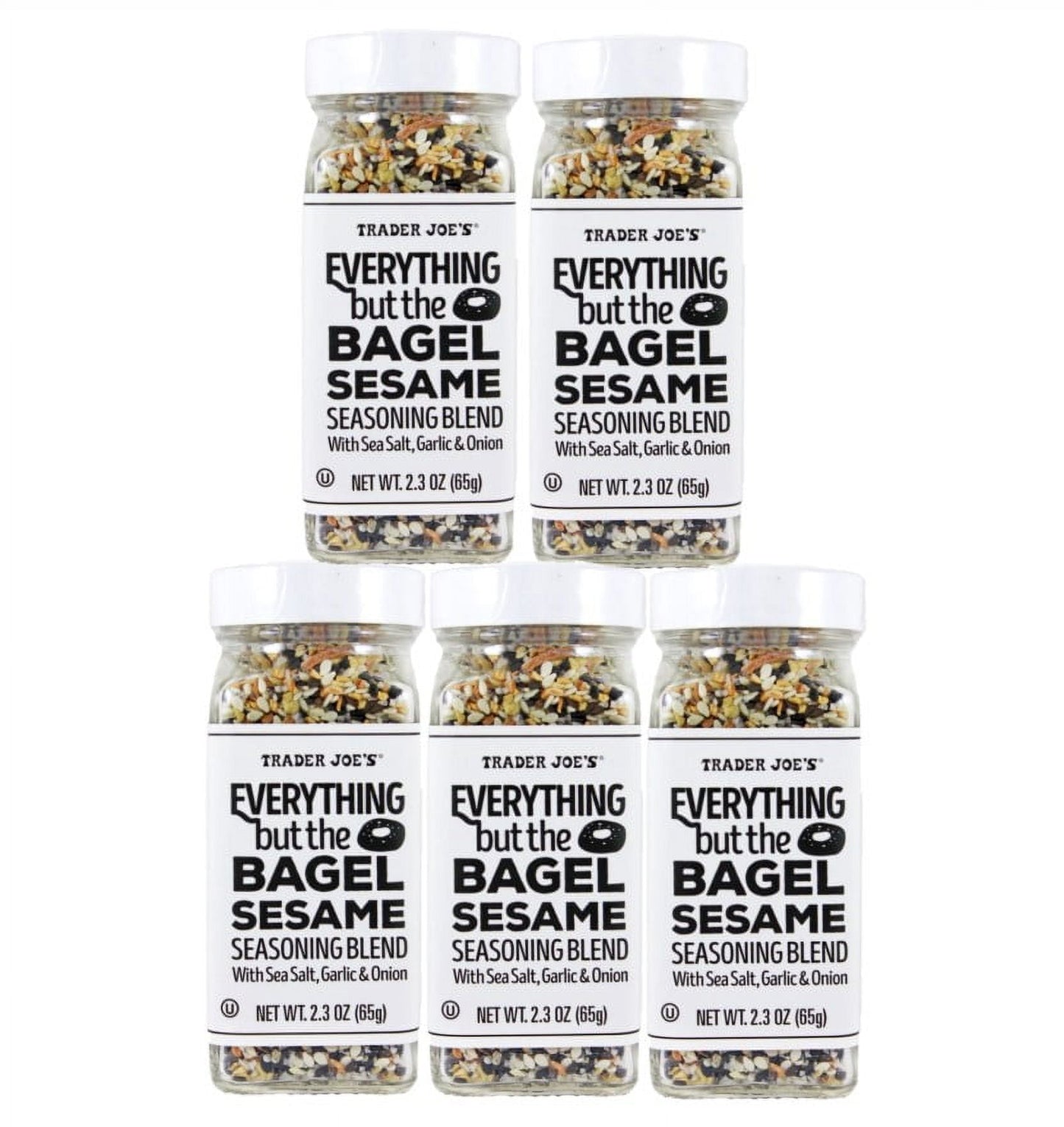 Trader Joe's Everything But The Bagel Sesame Seasoning Blend, 2.3 oz (5 jars)