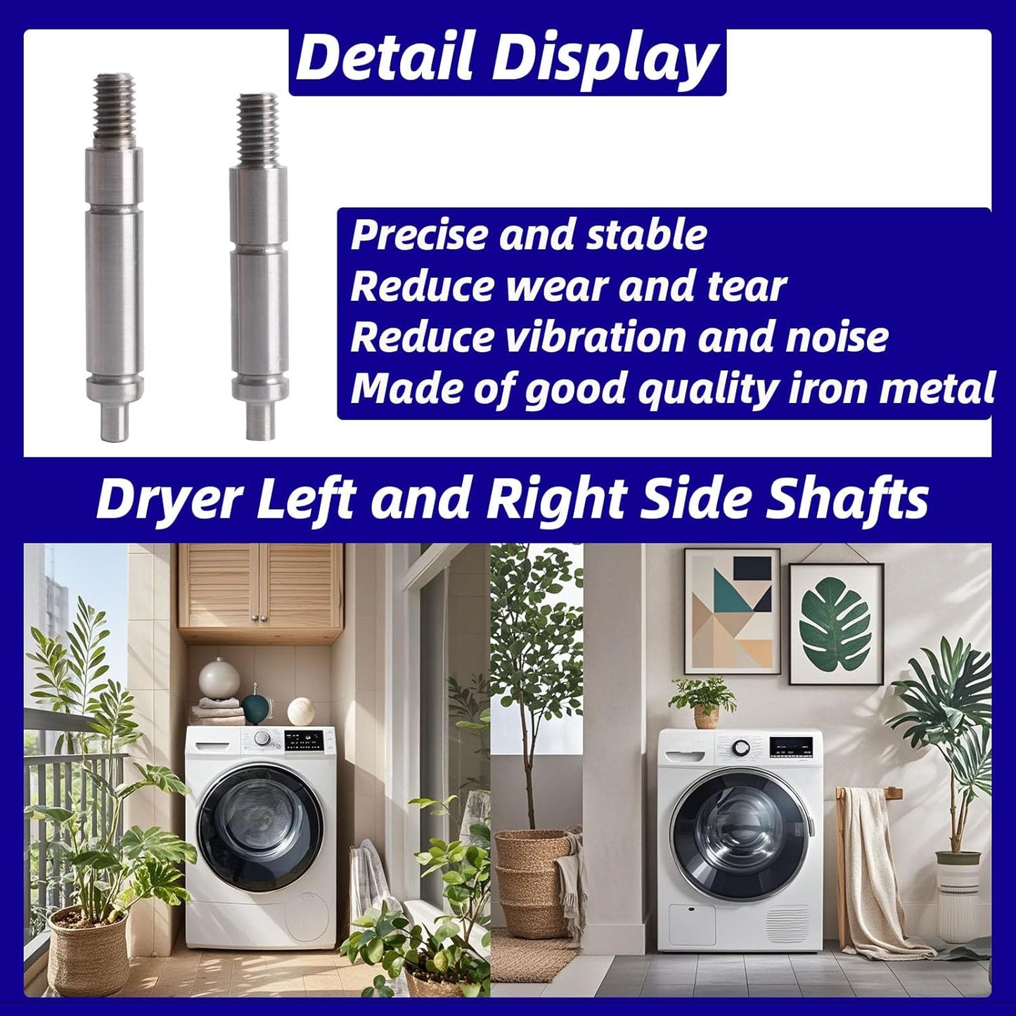 W10359269 Dryer Shaft Kit for Whirlpool Crosley Drum Roller Replaces W10359270 AP6020386