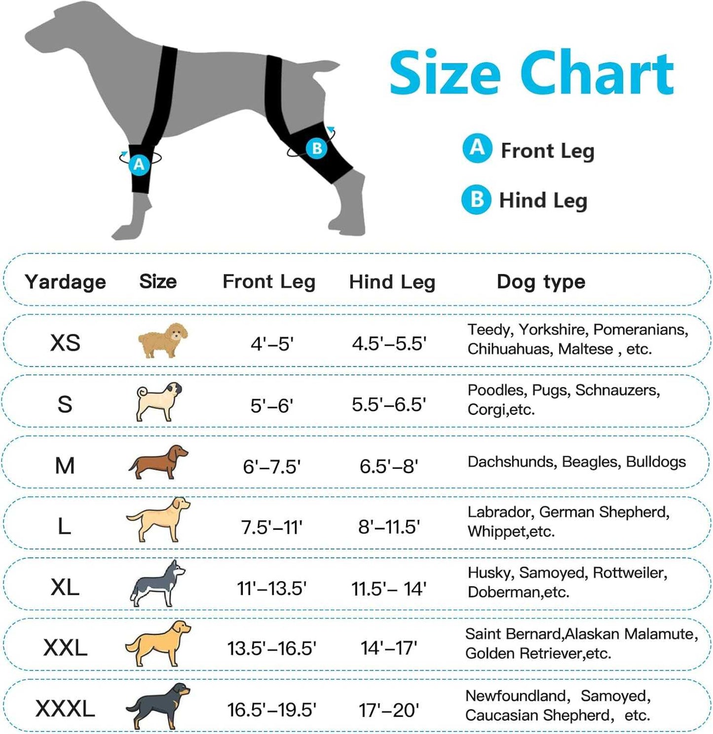 Knee Brace for Dogs ACL Side Stabilizers Arthritis Pain Inflammation 7 Sizes L NA251-002