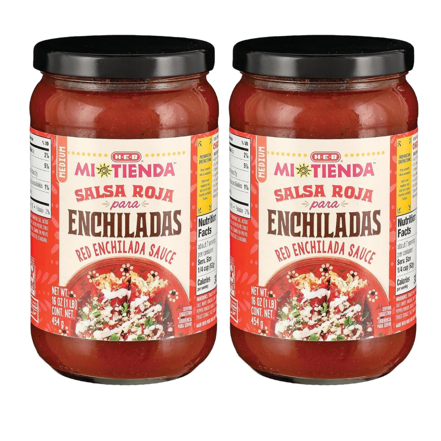 HEB Mi Tienda Salsa Roja Para Enchiladas Red Sauce for Enchiladas 16 oz (Pack of 2)
