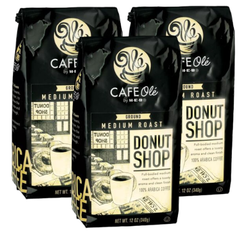 Cafe Ole Donut Shop Ground Medium Roast Coffee by HEB 12oz (3 bags)