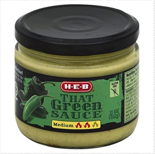 HEB That Green Sauce Medium 2 Pack Jalapeños, Poblanos. Sour Cream 11 Fl.oz Great for Football Parties, Tacos, Eggs, Fajitas and Chips