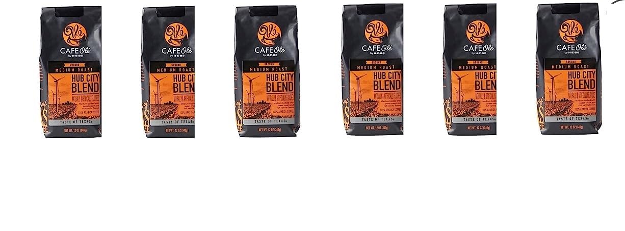 heb Introducing Cafe Ole by H‑E‑B Hub City Blend sweet cream and vanillaMedium Roast Ground Coffeeppack of 3