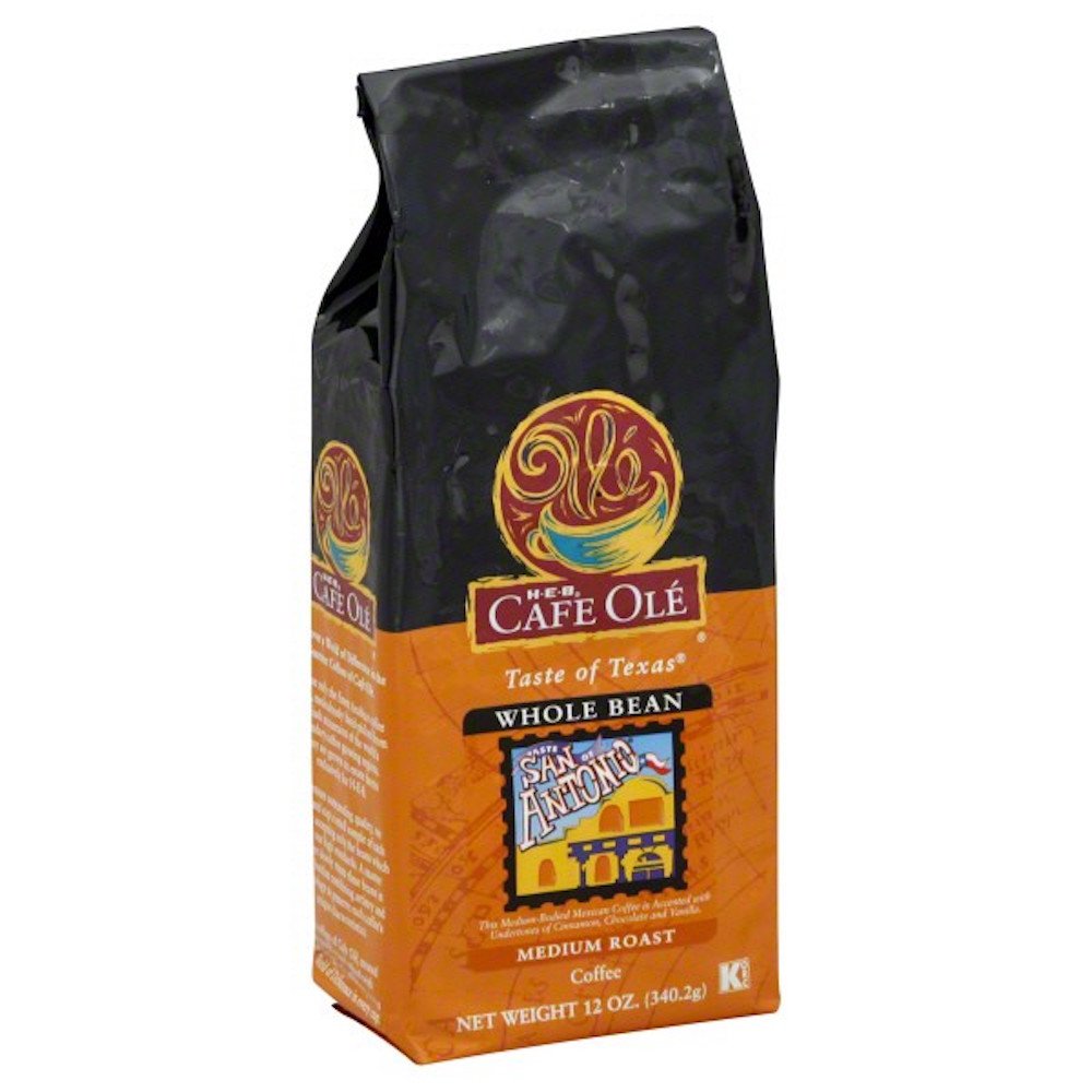HEB Cafe Ole Taste of San Antonio Whole Bean Coffee 12oz Bag (Pack of 3)