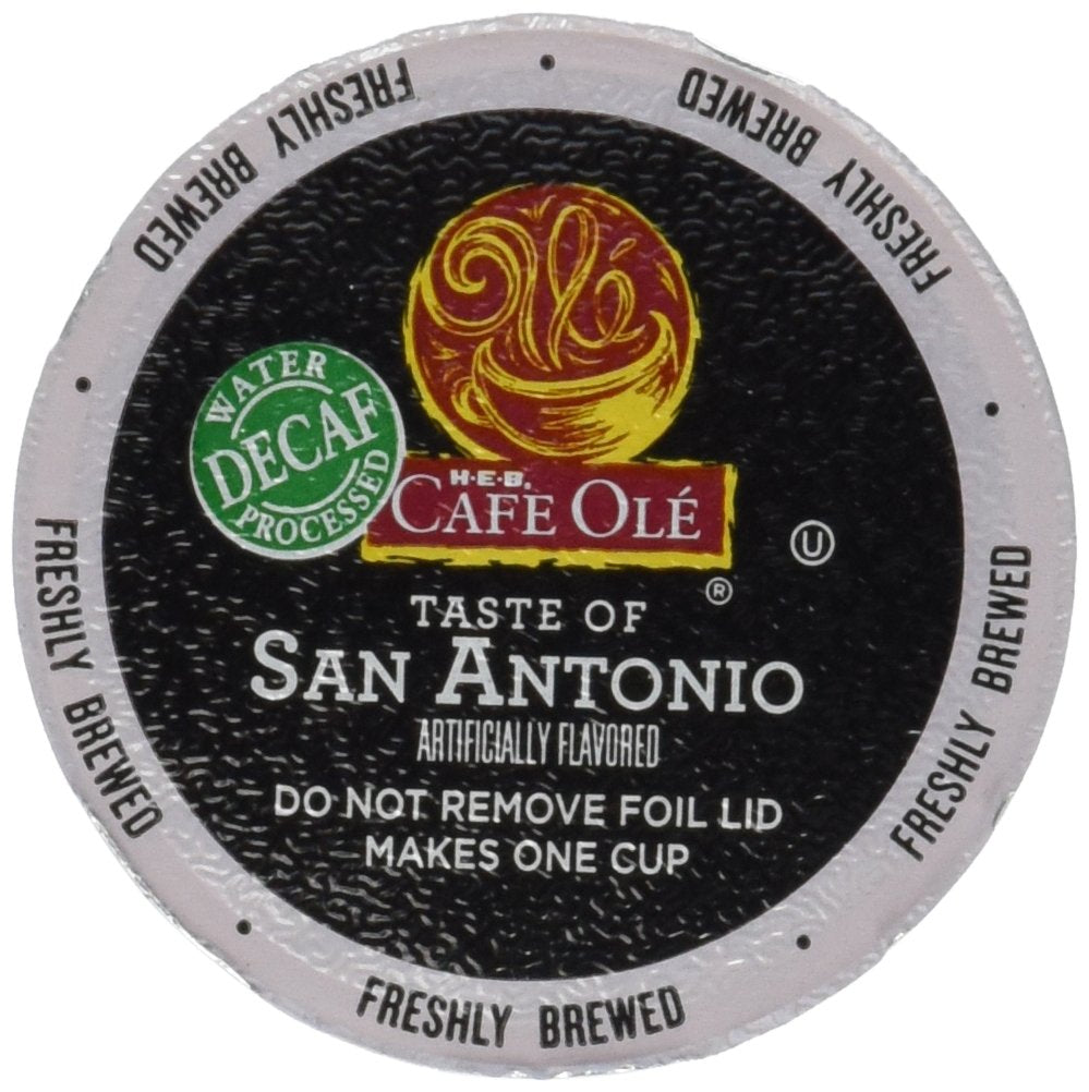 HEB Cafe Ole Taste of Texas San Antonio Single Serve Coffee Cups DECAF 12 cts. (Pack of 2)