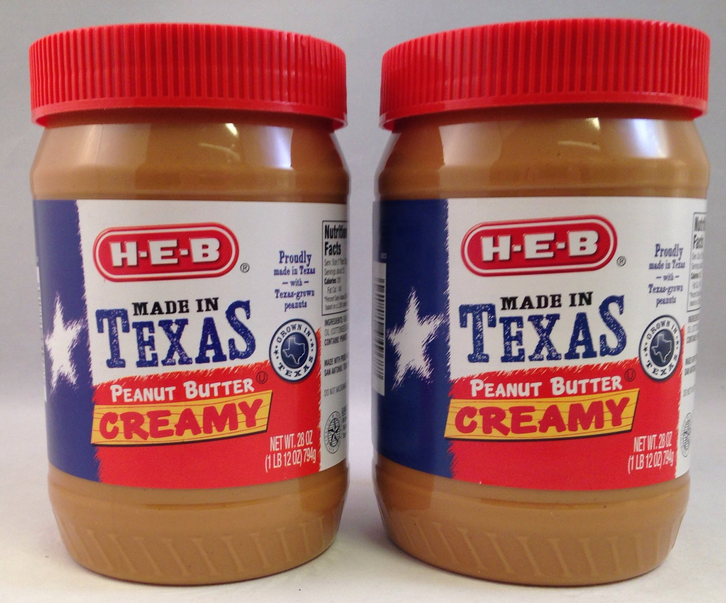 Bundle Pack (2 Items) HEB Creamy Peanut Butter - 28 Ounce Jar