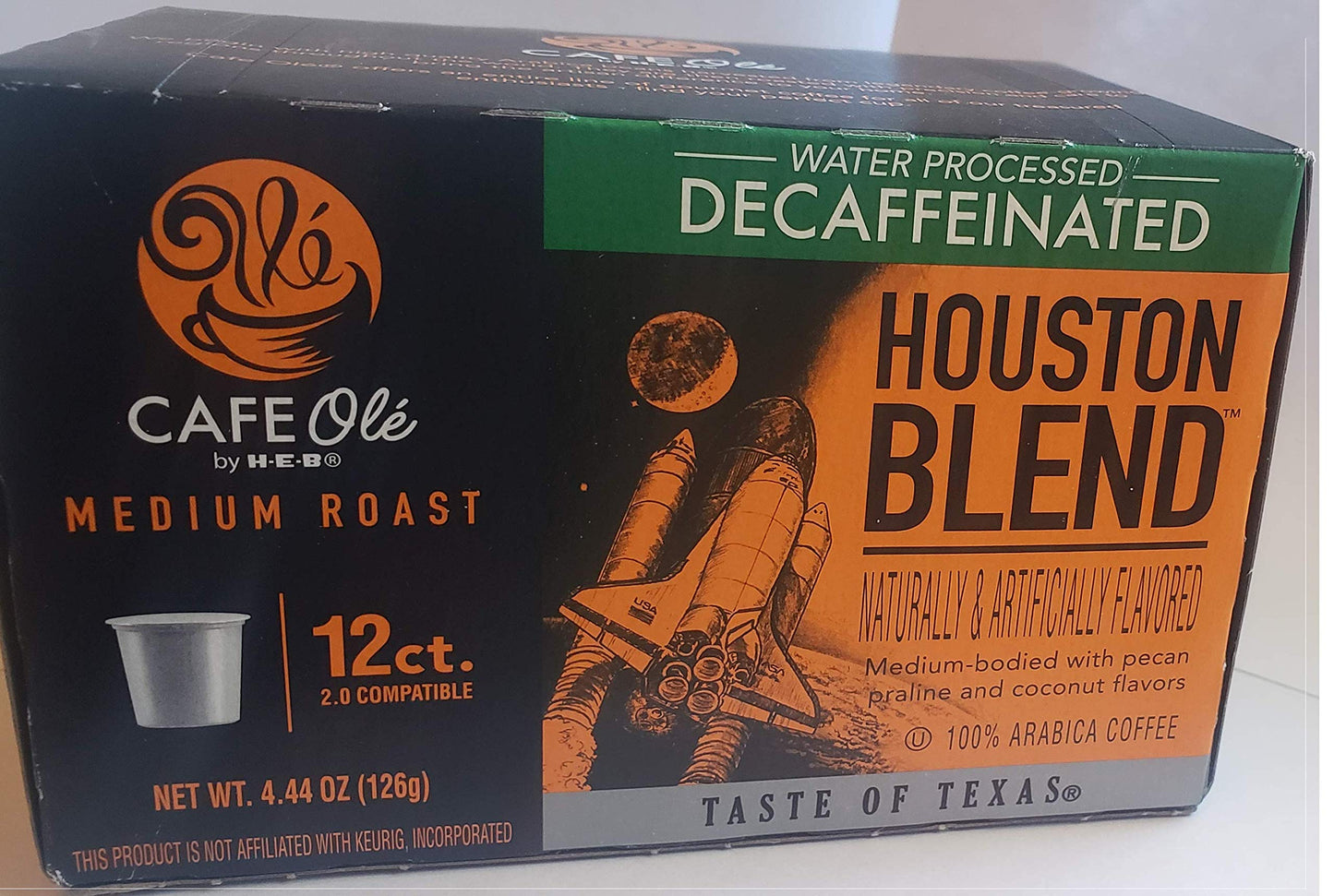Cafe Ole Taste of Texas Houston DECAF 12 cts. (Pack of 2)