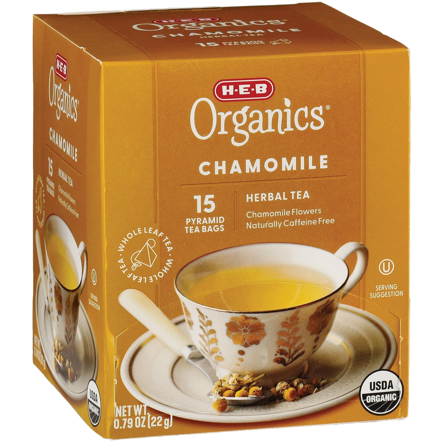 H-E-B Organics Chamomile Herbal Tea - 15 Pyramid Bags (Pack of 2)