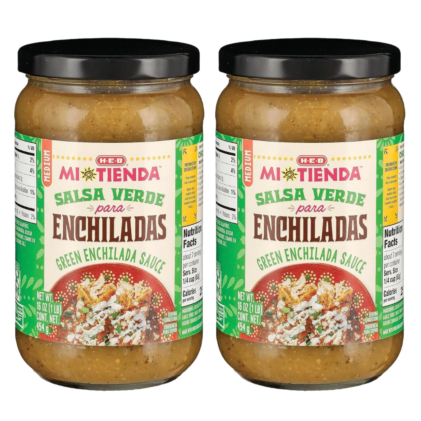 HEB Mi Tienda Salsa Verde Para Enchiladas Green Sauce for Enchiladas 16 oz (Pack of 2)