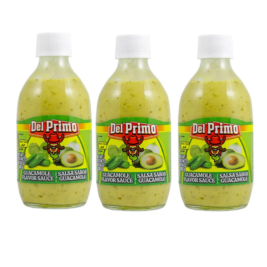 Del Primo Salsa Sabor Guacamole Avocado Flavor Hot Sauce 10.5oz Bottle (Pack of