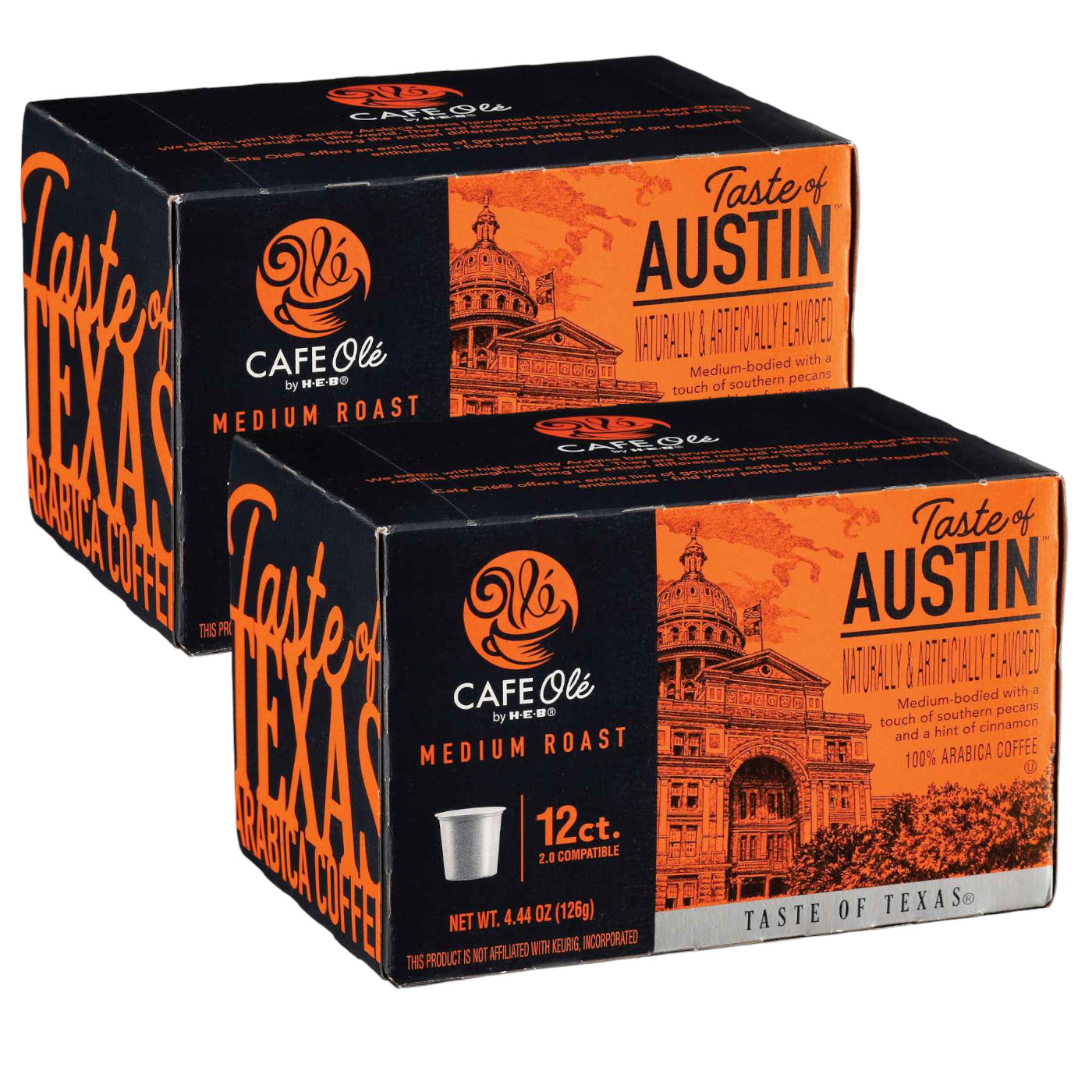 Cafe Ole Taste of Austin by HEB single serve pods 12ct 2pk, 8.88 Ounce