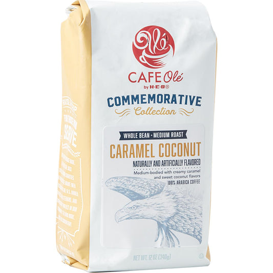 Cafe Ole Caramel Coconut Commemorative Collection Whole Bean Coffee 12 oz. (x2)