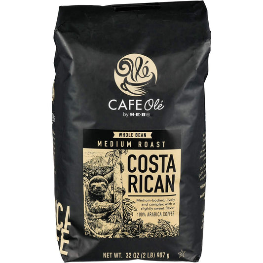 HEB Cafe Ole Costa Rican Medium Roast Whole Bean Coffee 2 lb