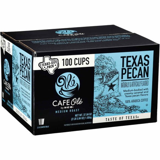 heb cafe ole texas pecan single serve coffee 54 count