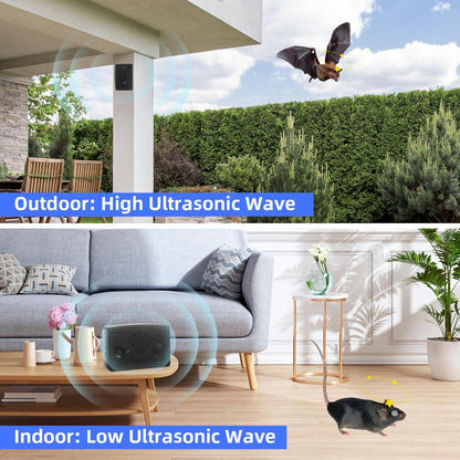 2025 2Pack Ultrasonic Bat Repellent Outdoor Attic Bird Deterrent Indoor Rechargeable