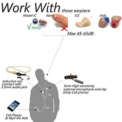 EDIMAEG A780 Battery Life 8 Hours Spy Earpiece with Neckloop No Amplifier Work