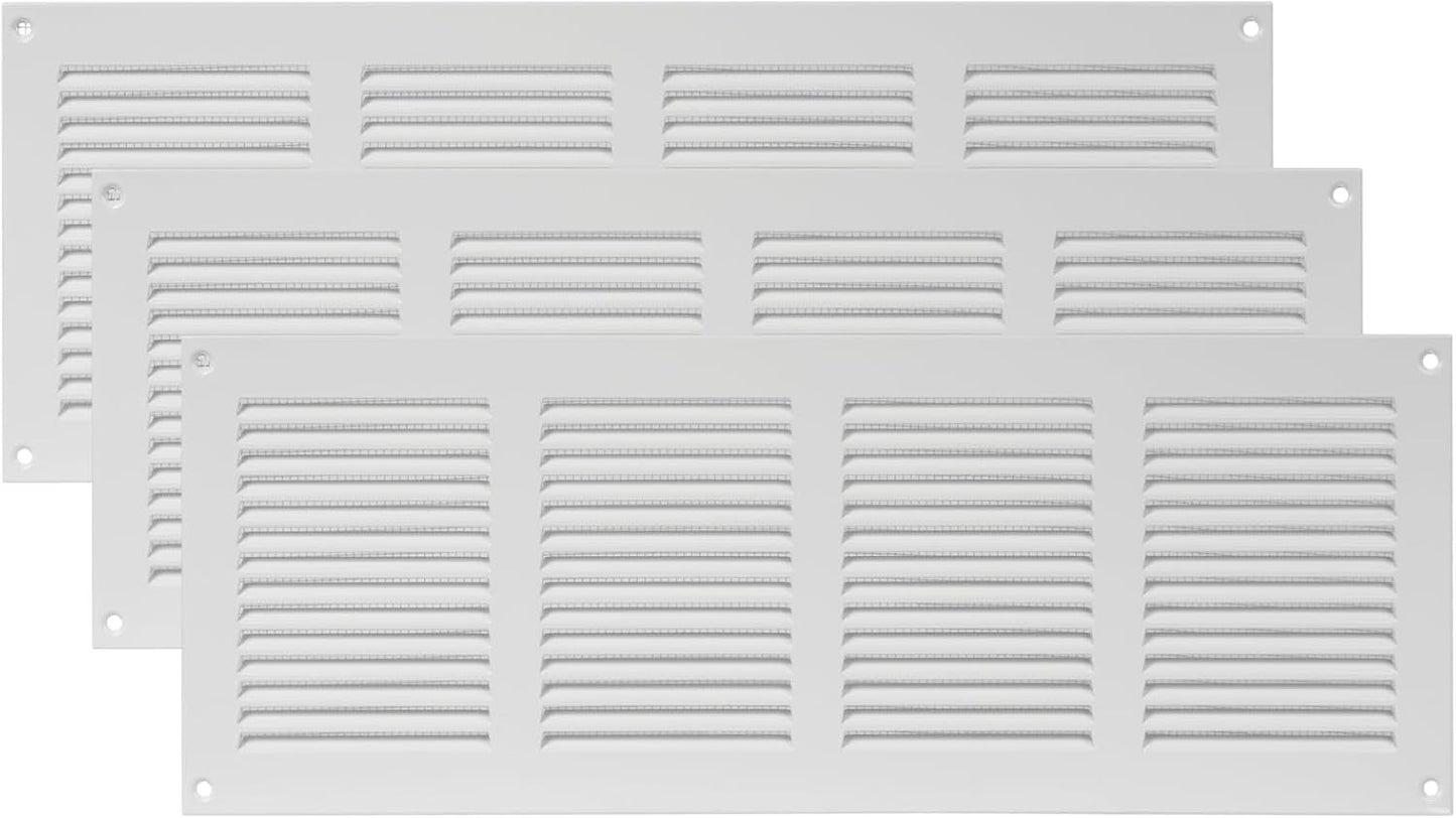 16x6 Air Return Grill with Pest Guard Screen Metal HVAC Vent Cover White -3 pack