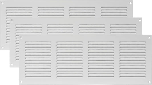 16x6 Air Return Grill with Pest Guard Screen Metal HVAC Vent Cover White -3 pack