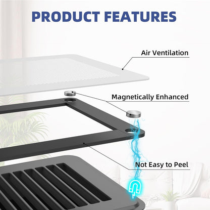 Magnetic Vent Screen Covers 5x11 White 4‑Pack Floor Wall Ceiling Mesh Filters