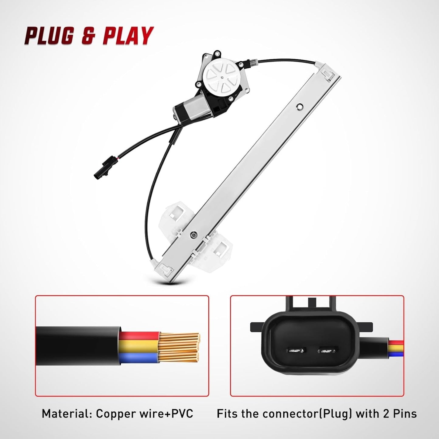 748‑913 Front Passenger Window Regulator w/ Motor for Jeep Wrangler JK