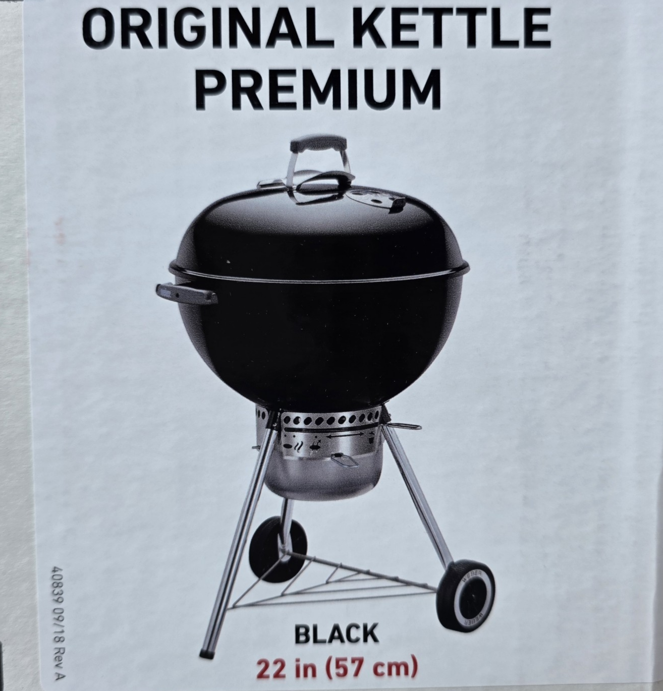 Weber Original Kettle Premium Charcoal Grill, 22-Inch, Black New