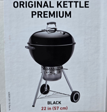 Weber Original Kettle Premium Charcoal Grill, 22-Inch, Black New