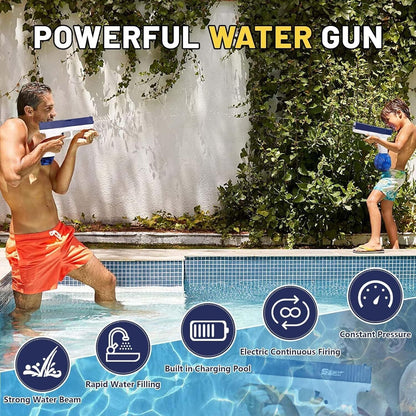 Electric Automatic Water Soaker Gun Toy 32FT Range Fighting Play Pistol