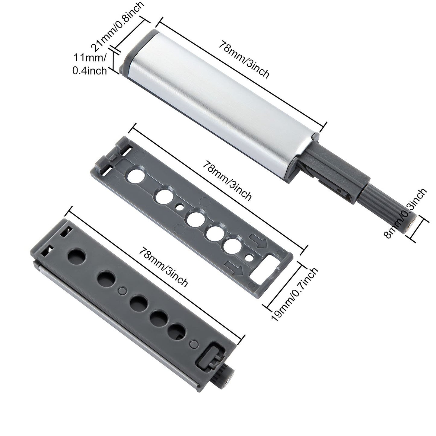 18 Pack Magnetic Push Latches for Cabinet, Push to Open Door Latch - Heavy Duty