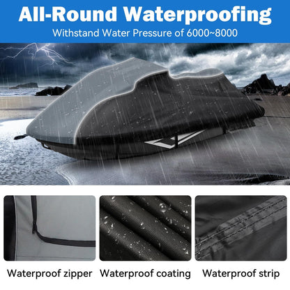 Justhunder Jet Ski Cover Waterproof Storage Fit for Yamaha WaveRunner VX Cruiser