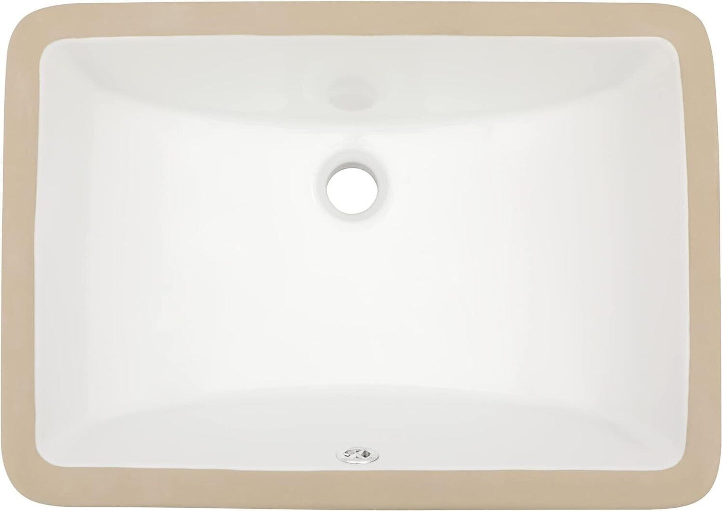 Dcolora Undermount Bathroom Porcelain Ceramic Rectangular Vessel Sink - White