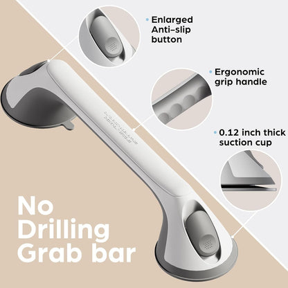 Grab Bars for Bathtubs and Showers, Heavy Duty Shower Handle 2 Pack 16 Inch Suct